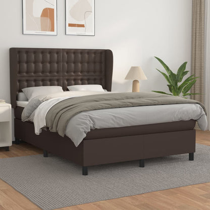 Boxspringbett Mit Matratze Kunstleder Braun