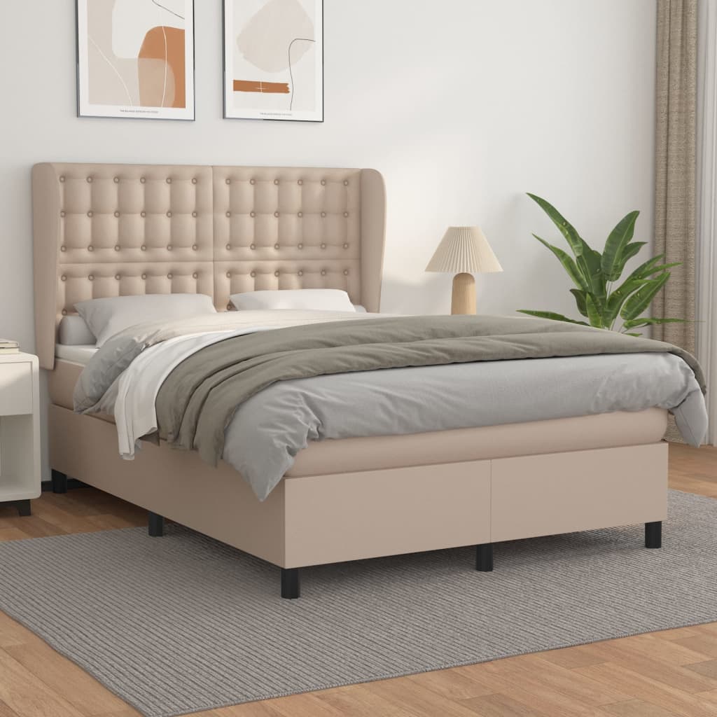 Boxspringbett Matratze -Braun 100X200Cm Kunstleder Cappuccino