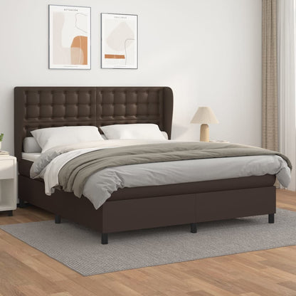 Boxspringbett Mit Matratze Kunstleder Braun