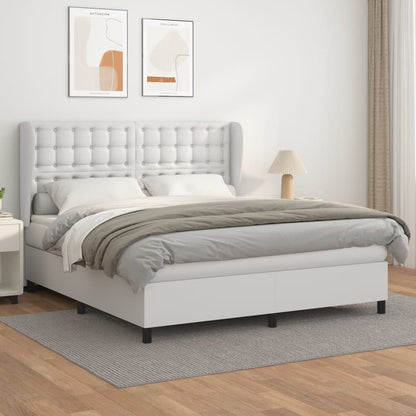 Boxspringbett Mit Matratze Kunstleder Weiß