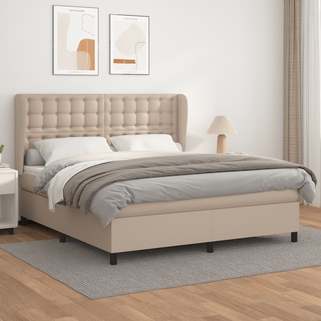 Boxspringbett Matratze -Braun 100X200Cm Kunstleder Cappuccino