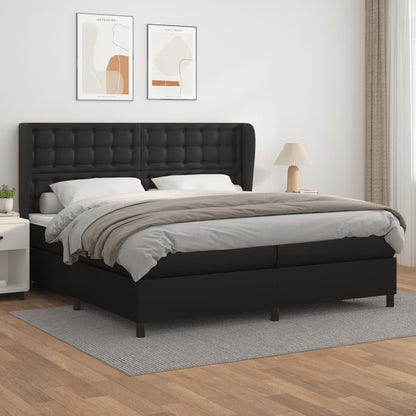 Boxspringbett Mit Matratze Kunstleder Schwarz