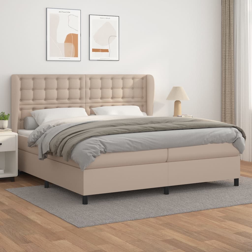Boxspringbett Matratze -Braun 100X200Cm Kunstleder Cappuccino
