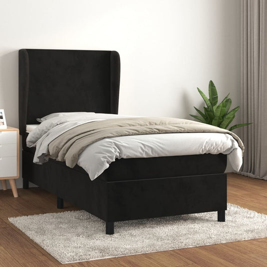 Boxspringbett Mit Matratze Samt Schwarz