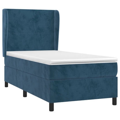 Boxspringbett Mit Matratze Samt Dunkelblau