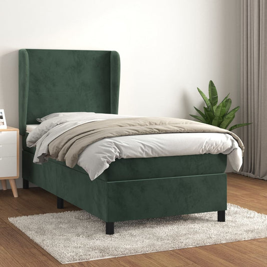 Boxspringbett Mit Matratze Samt Dunkelgrün