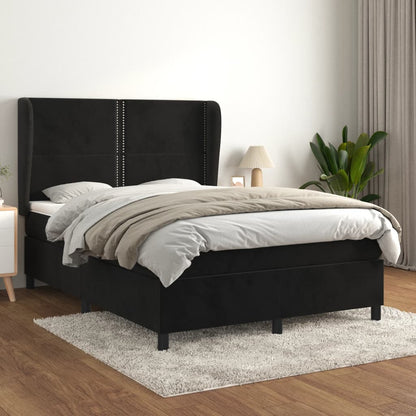 Boxspringbett Mit Matratze Samt Schwarz