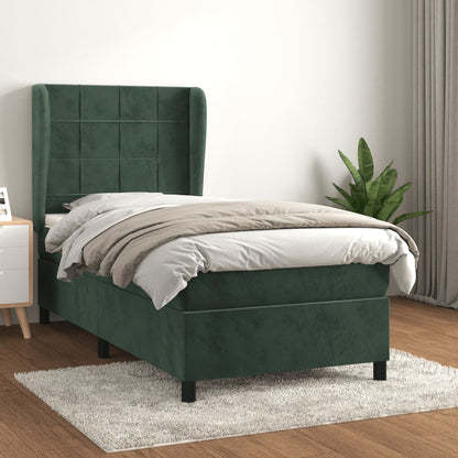 Boxspringbett Mit Matratze Samt Dunkelgrün