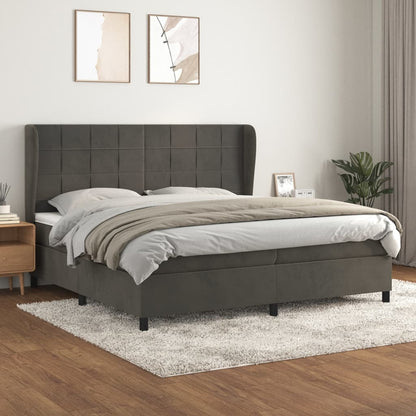 Boxspringbett Mit Matratze Samt Dunkelgrau