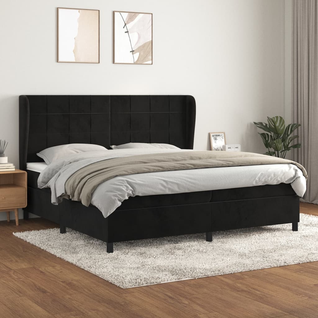 Boxspringbett Mit Matratze Samt Schwarz