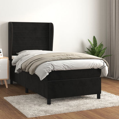 Boxspringbett Mit Matratze Samt Schwarz