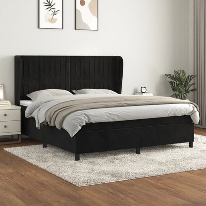 Boxspringbett Mit Matratze Samt Schwarz