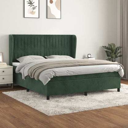 Boxspringbett Mit Matratze Samt Dunkelgrün
