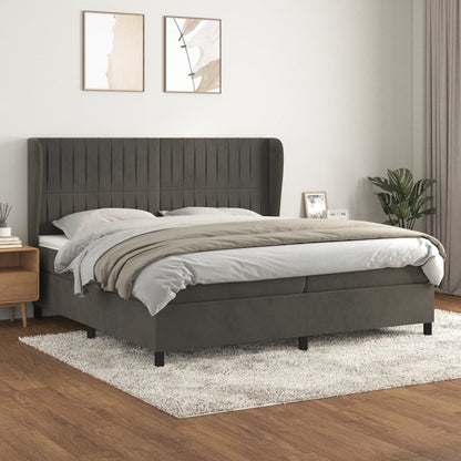 Boxspringbett Mit Matratze Samt Dunkelgrau