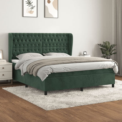 Boxspringbett Mit Matratze Samt Dunkelgrün