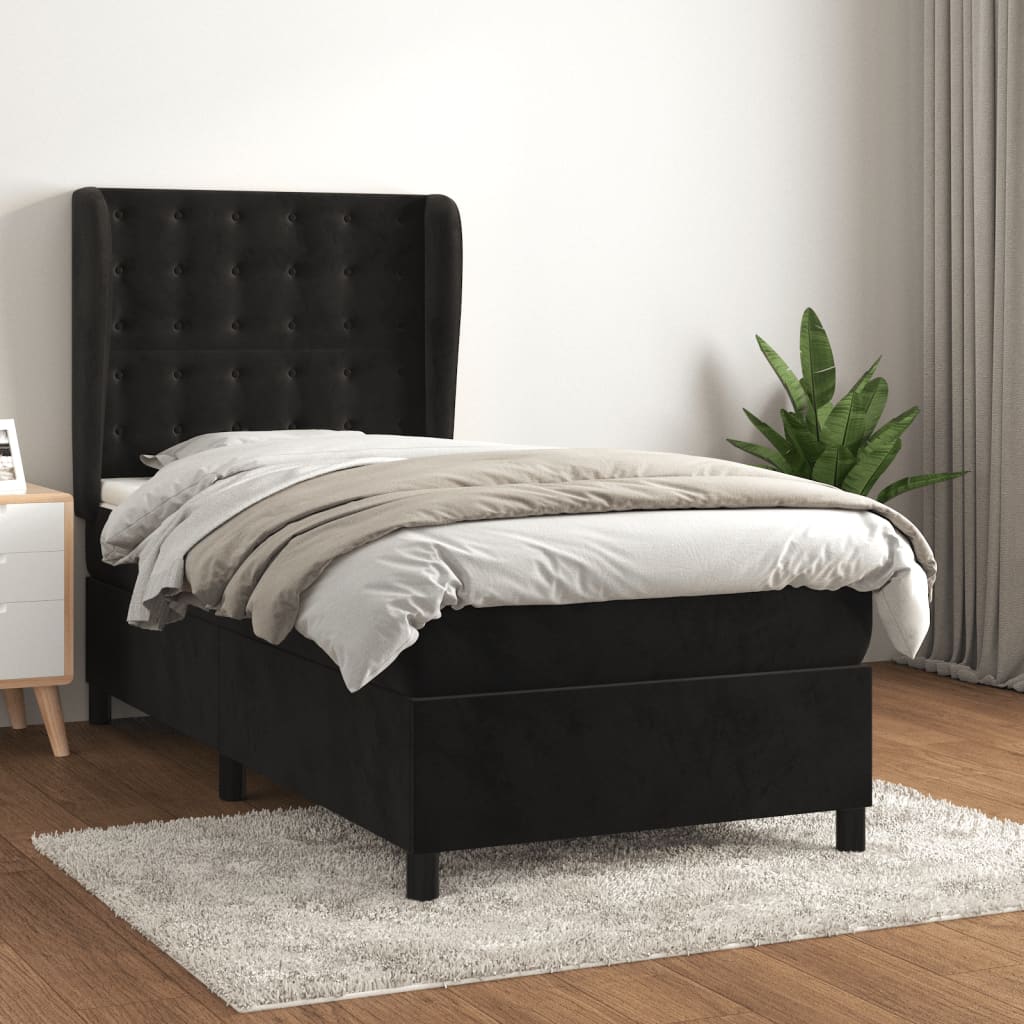 Boxspringbett Mit Matratze Samt Schwarz