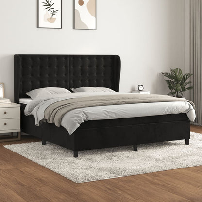 Boxspringbett Mit Matratze Samt Schwarz