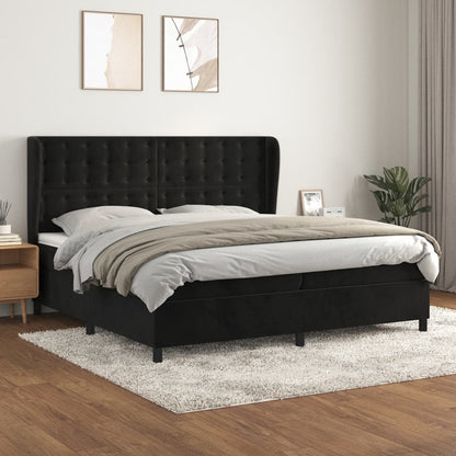 Boxspringbett Mit Matratze Samt Schwarz