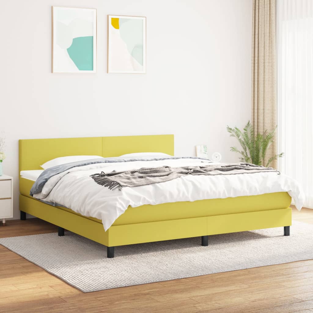 Boxspringbett Mit Matratze Stoff Grün