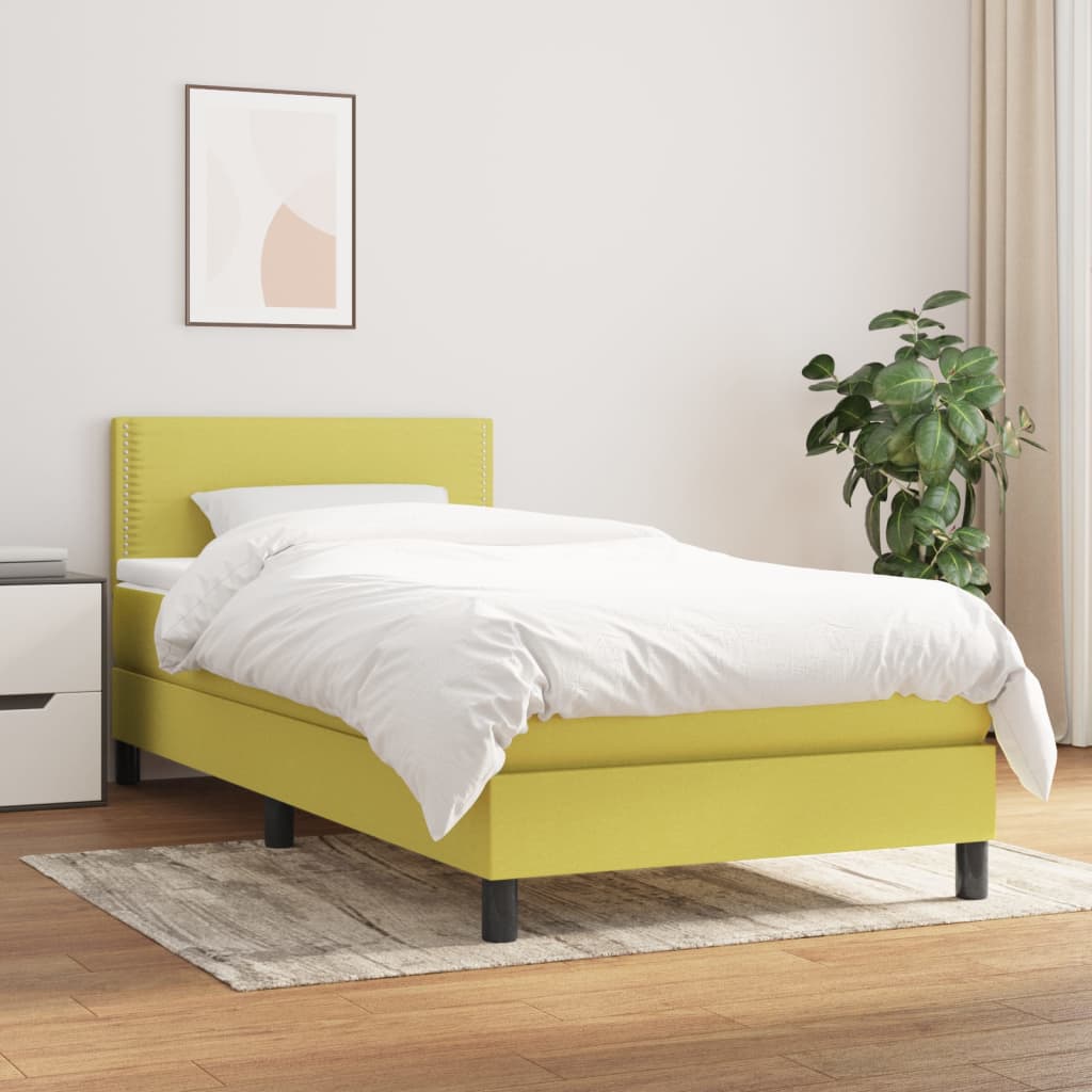 Boxspringbett Mit Matratze Stoff Grün