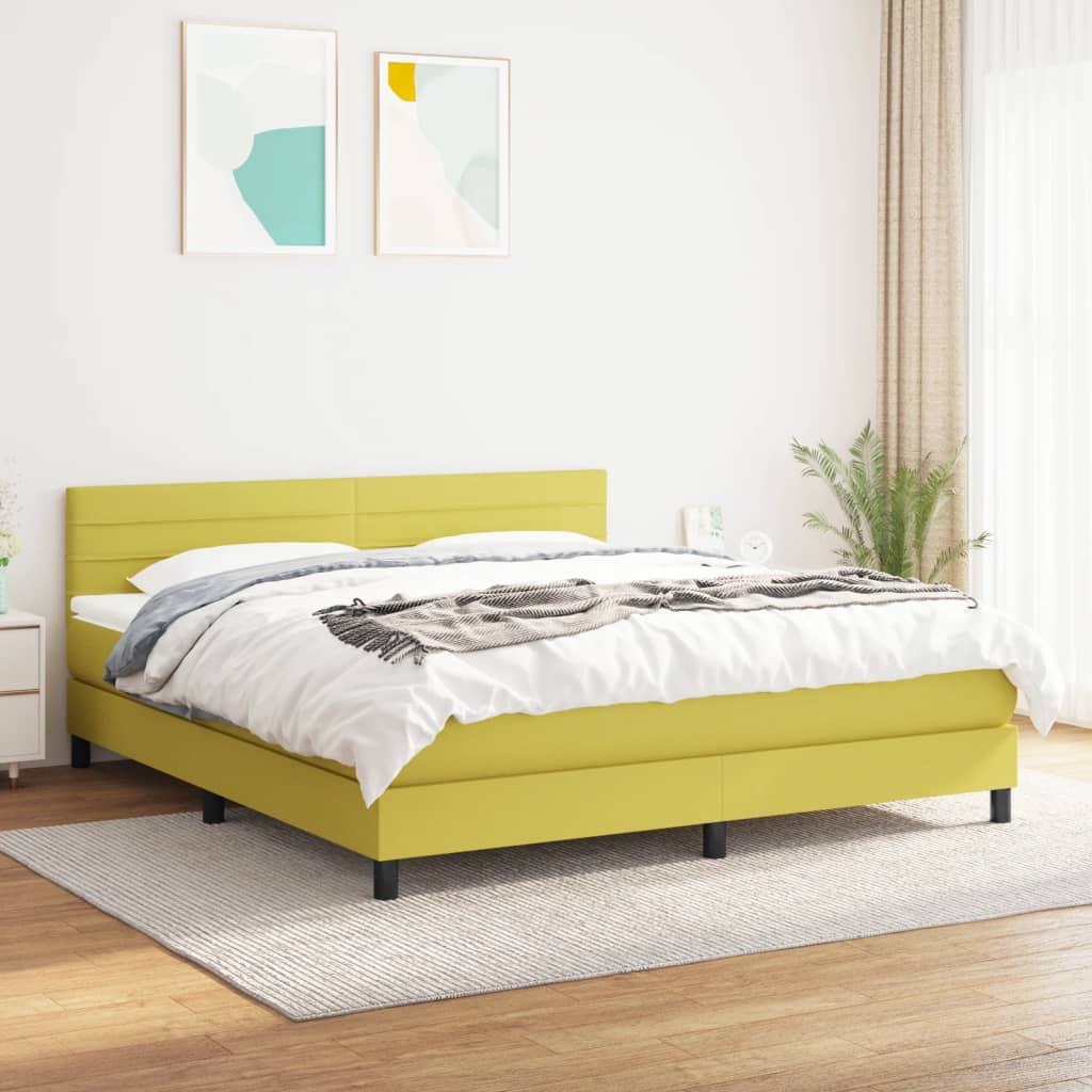 Boxspringbett Mit Matratze Stoff Grün