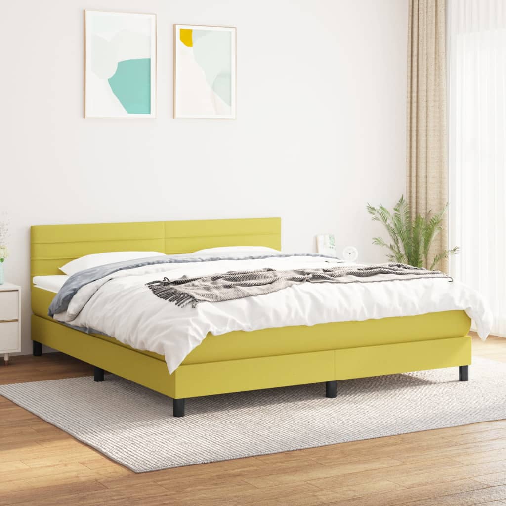 Boxspringbett Mit Matratze Stoff Grün