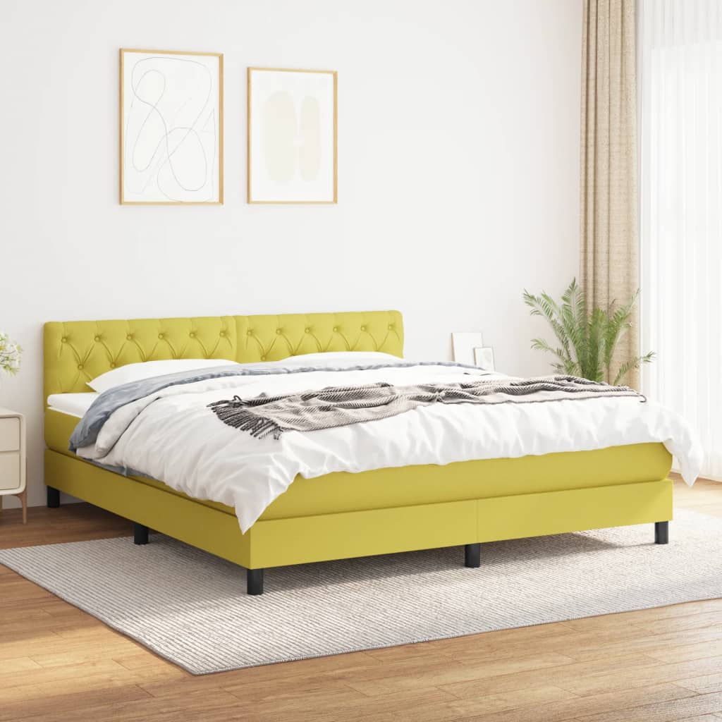 Boxspringbett Mit Matratze Stoff Grün