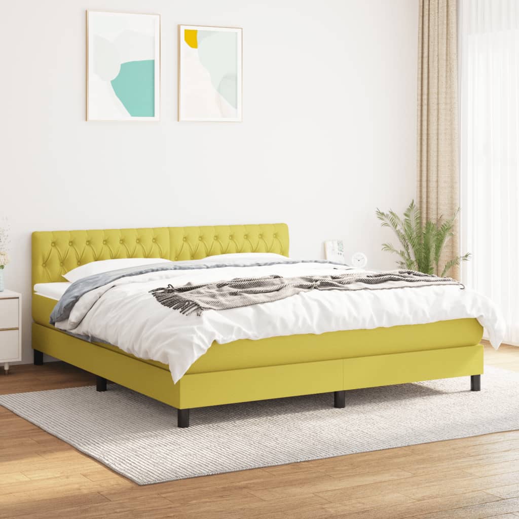 Boxspringbett Mit Matratze Stoff Grün