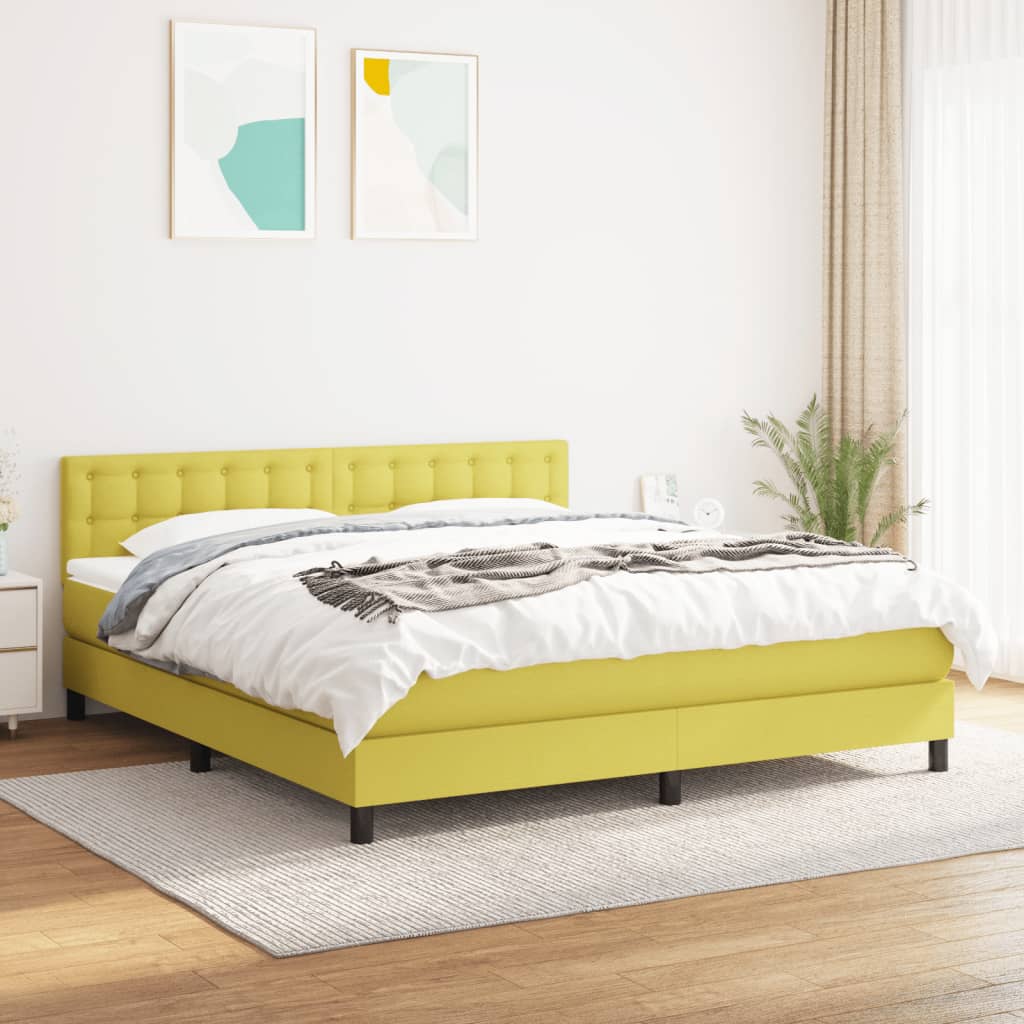 Boxspringbett Mit Matratze Stoff Grün