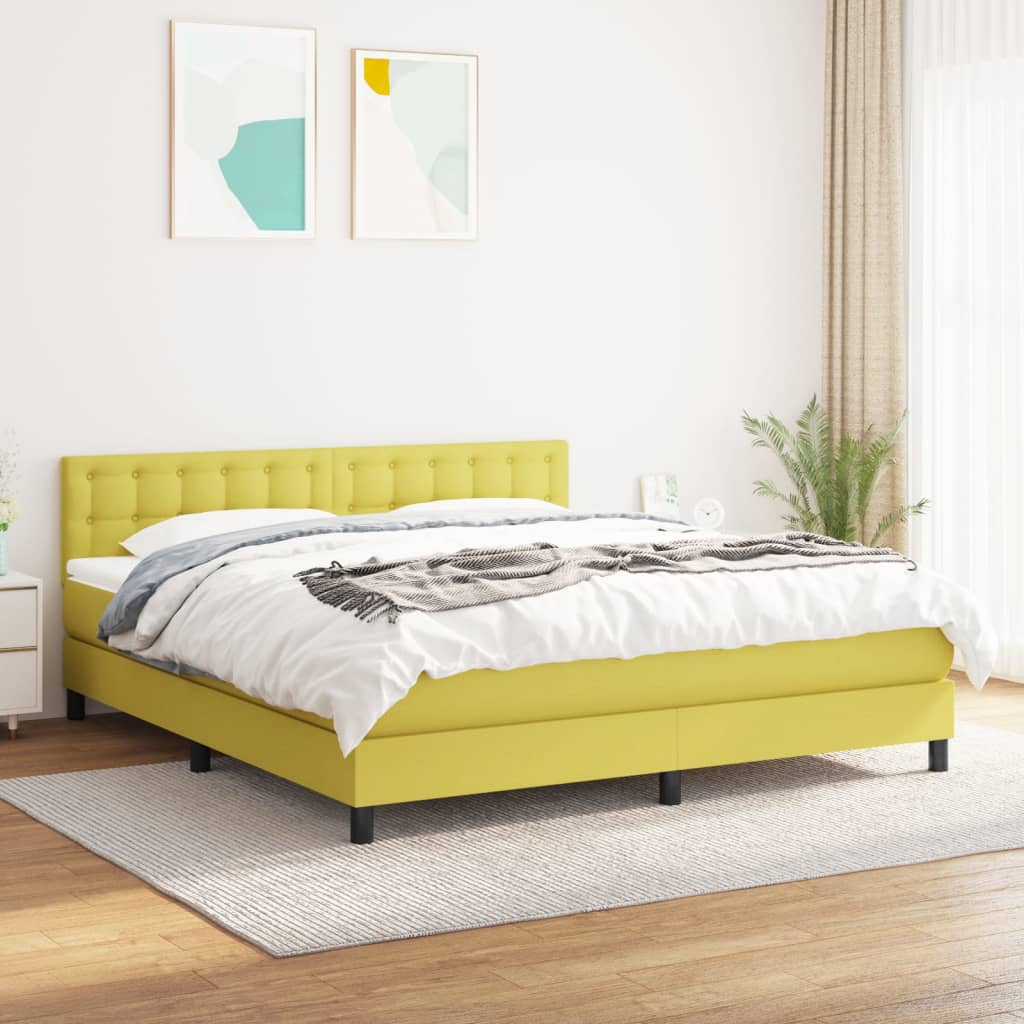Boxspringbett Mit Matratze Stoff Grün