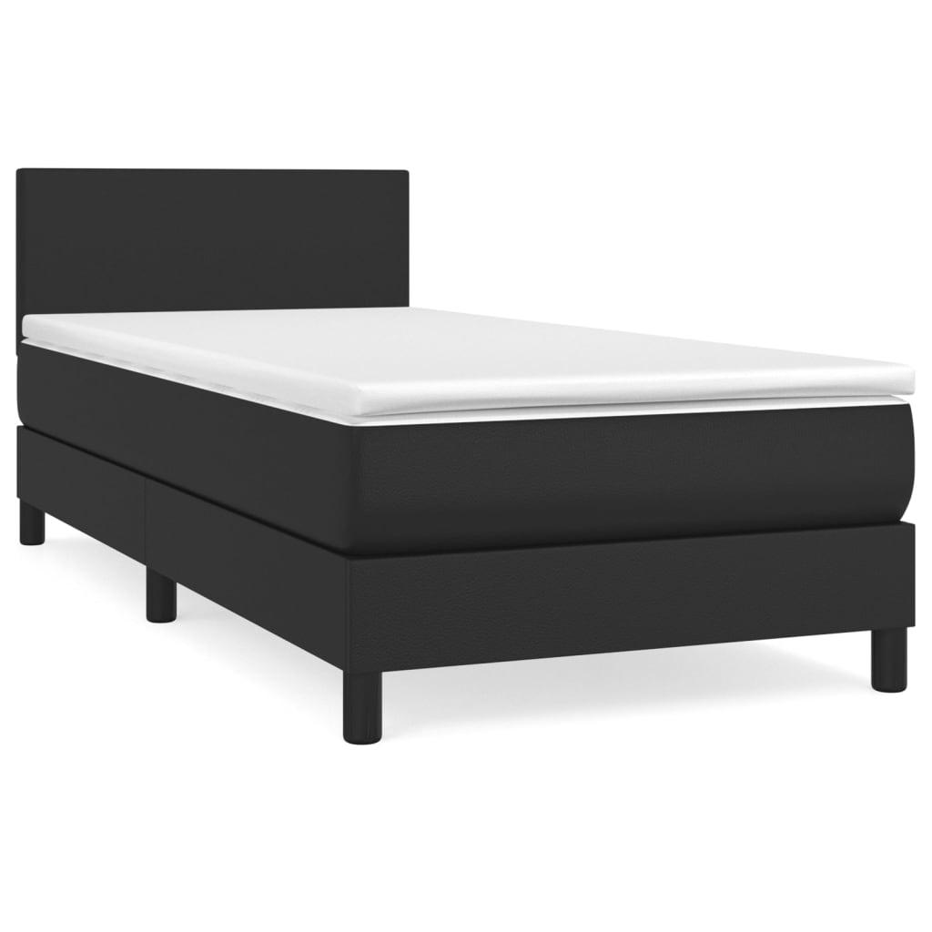 Boxspringbett Mit Matratze Kunstleder Schwarz