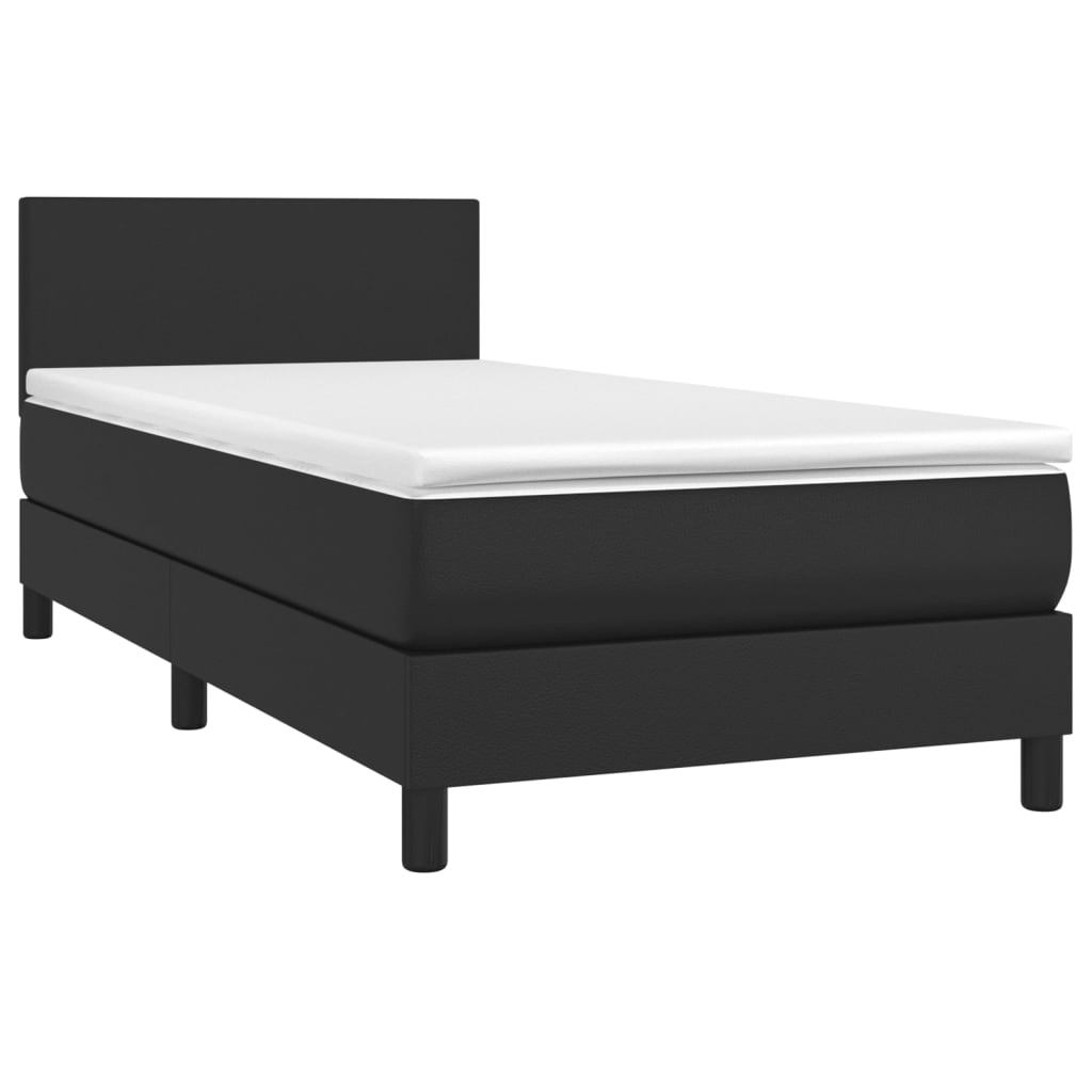 Boxspringbett Mit Matratze Kunstleder Schwarz