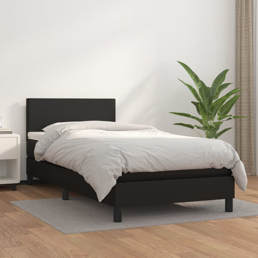 Boxspringbett Mit Matratze Kunstleder Schwarz