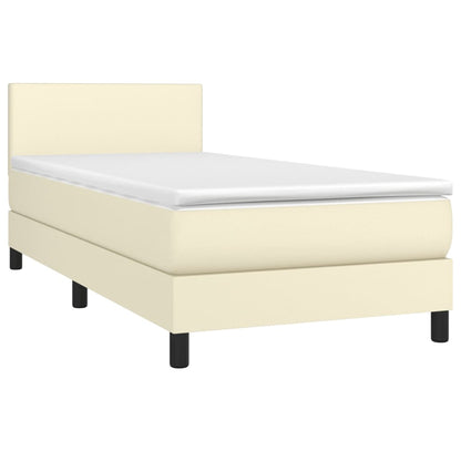 Boxspringbett Mit Matratze Kunstleder Creme