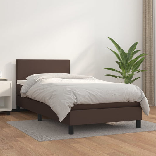 Boxspringbett Mit Matratze Kunstleder Braun