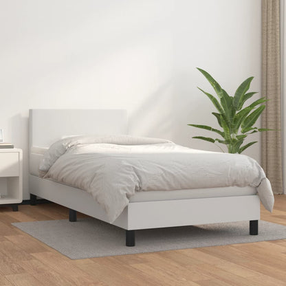 Boxspringbett Mit Matratze Kunstleder Weiß