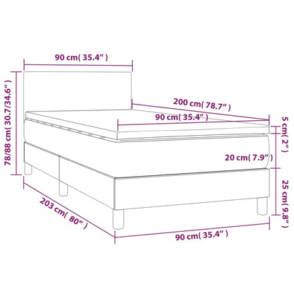 Boxspringbett Mit Matratze -Braun 90X200Cm Kunstleder Cappuccino