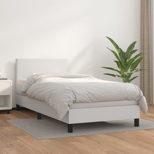 Boxspringbett Mit Matratze Kunstleder Weiß