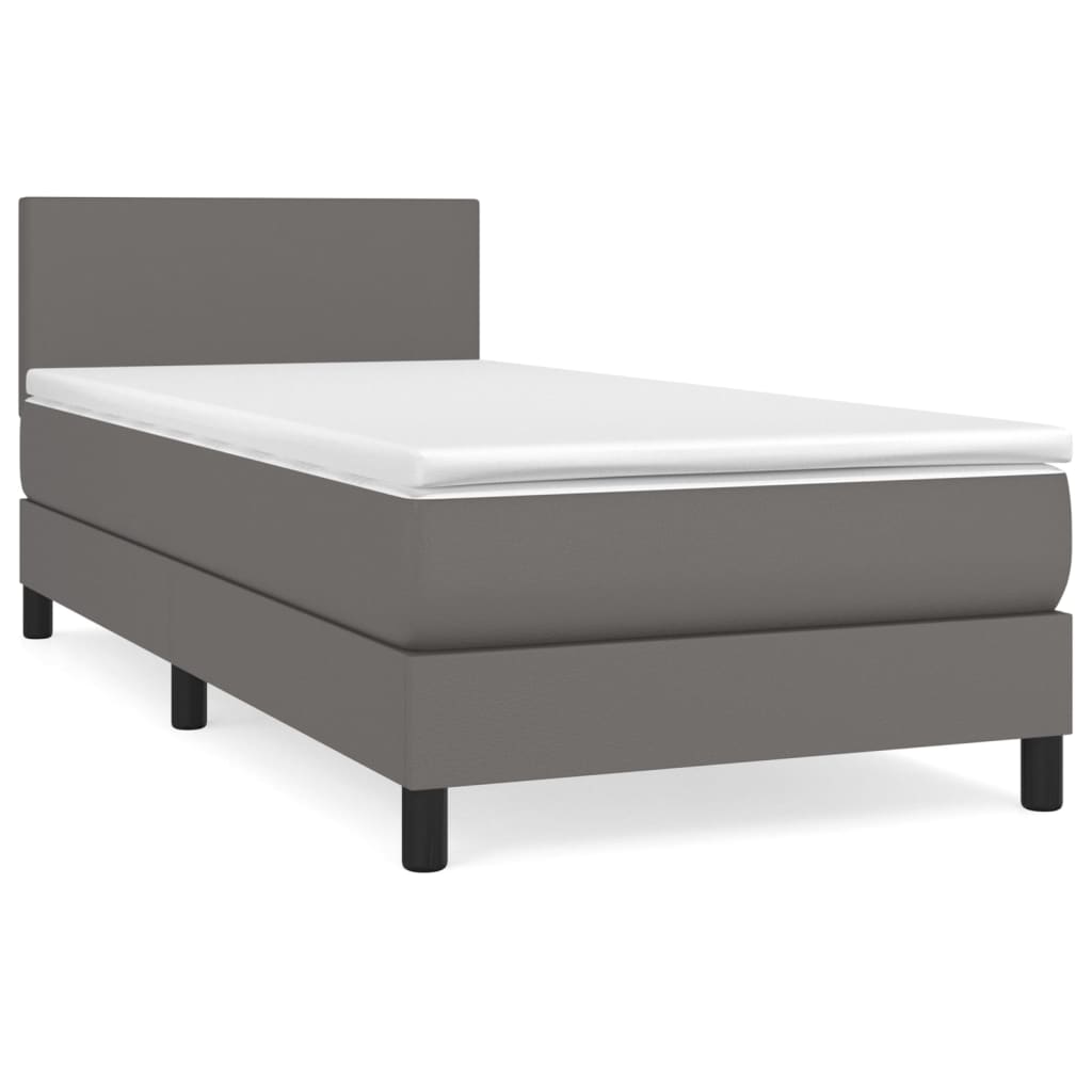 Boxspringbett Mit Matratze Kunstleder Grau