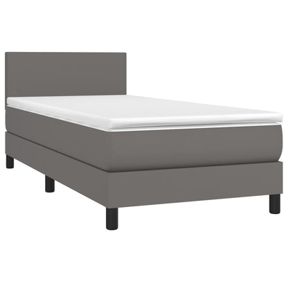 Boxspringbett Mit Matratze Kunstleder Grau