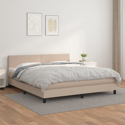 Boxspringbett Mit Matratze -Braun 90X200Cm Kunstleder Cappuccino