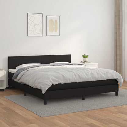 Boxspringbett Mit Matratze Kunstleder Schwarz