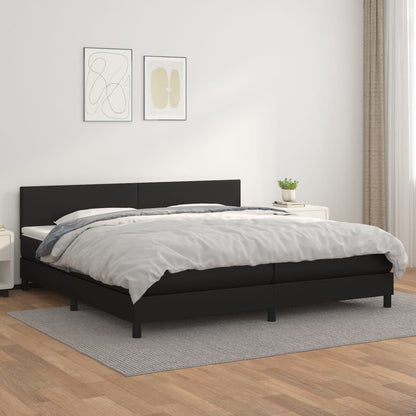 Boxspringbett Mit Matratze Kunstleder Schwarz