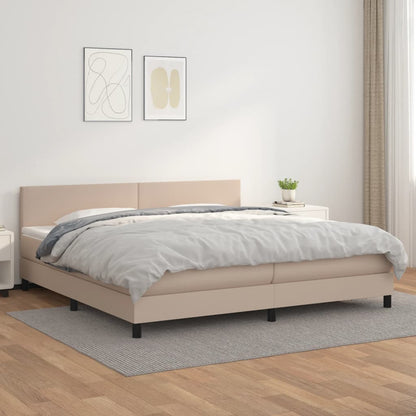 Boxspringbett Mit Matratze -Braun 90X200Cm Kunstleder Cappuccino