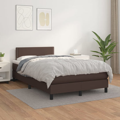 Boxspringbett Mit Matratze Kunstleder Braun