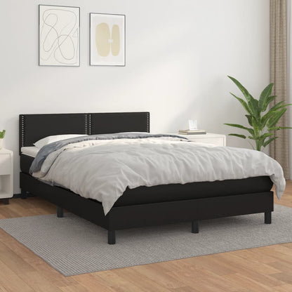 Boxspringbett Mit Matratze Kunstleder Schwarz