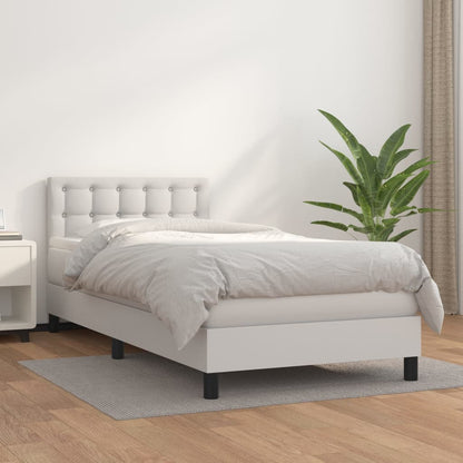 Boxspringbett Mit Matratze Kunstleder Weiß