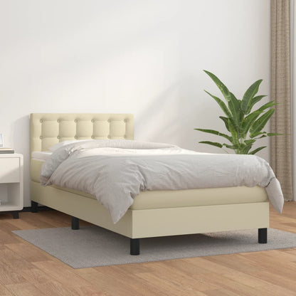 Boxspringbett Mit Matratze Kunstleder Creme