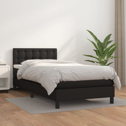 Boxspringbett Mit Matratze Kunstleder Schwarz