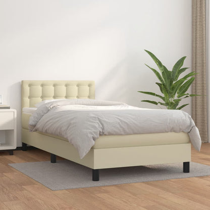 Boxspringbett Mit Matratze Kunstleder Creme
